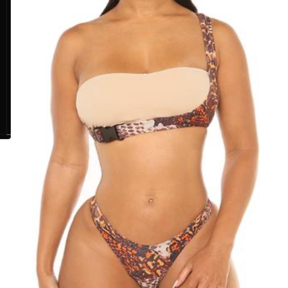 IconSwim snakeskin/nude one strap bikini
